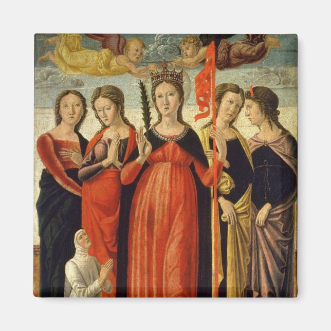 St. Ursula and Four Saints (tempera on panel) Magnet (Front)