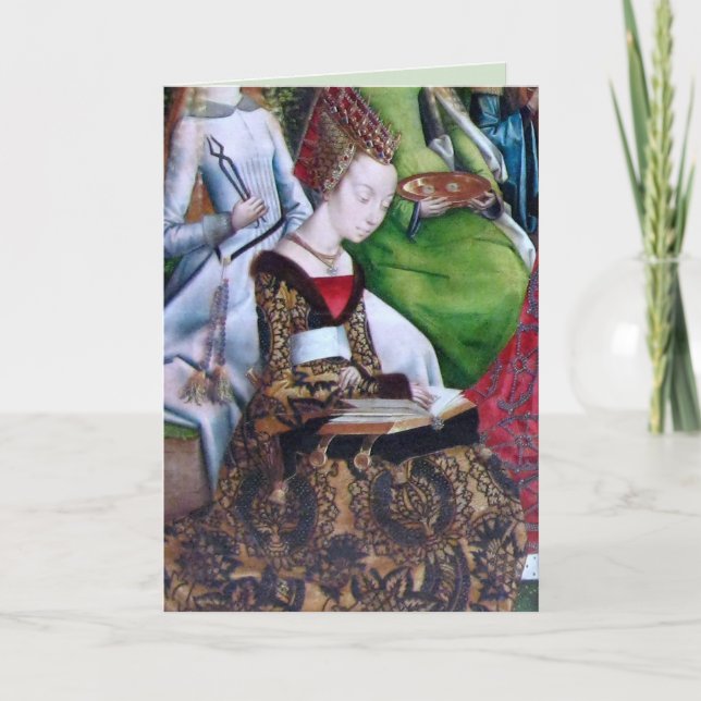 St. Ursula Reading (detail; M 070) Card (Front)