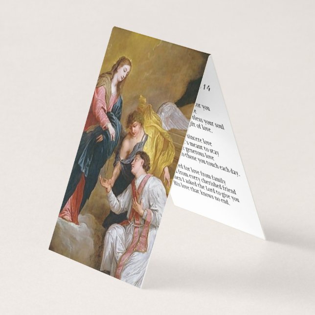 St. Valentine Blessed Virgin Rosary Prayer Business Card (Front)
