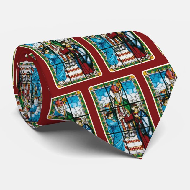St. Valentine Day Stained-Glass Church Window Tie (Rolled)