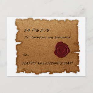 St. Valentine Historical Paper Stamped Holiday Postcard