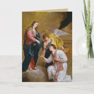 St. Valentine with Blessed Mother and Rosary Card
