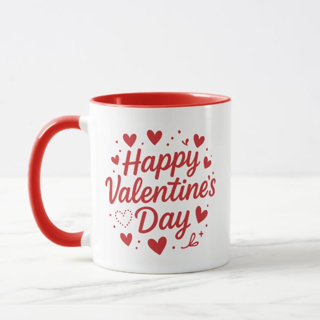 St. Valentine's Day Red Coffee Mug (Left)
