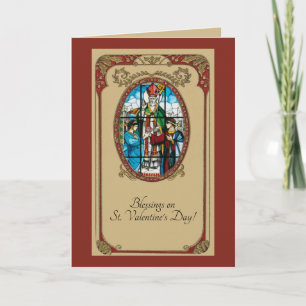 St. Valentine's Day Stained Glass Card