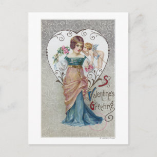 St. Valentine's Greeting Cupid Holiday Postcard