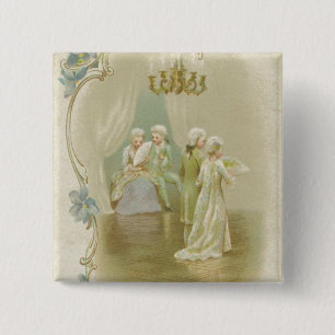 St. Valentine's Greetings 2 Inch Square Button