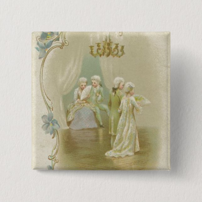 St. Valentine's Greetings 2 Inch Square Button (Front)
