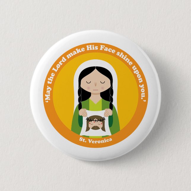 St. Veronica 2 Inch Round Button (Front)