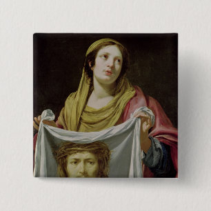 St. Veronica Holding the Holy Shroud 2 Inch Square Button