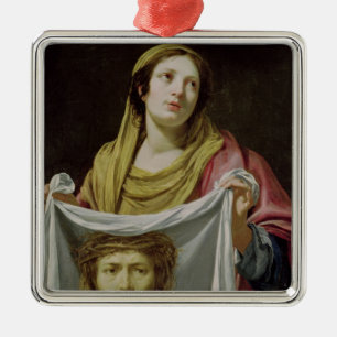 St. Veronica Holding the Holy Shroud Metal Ornament