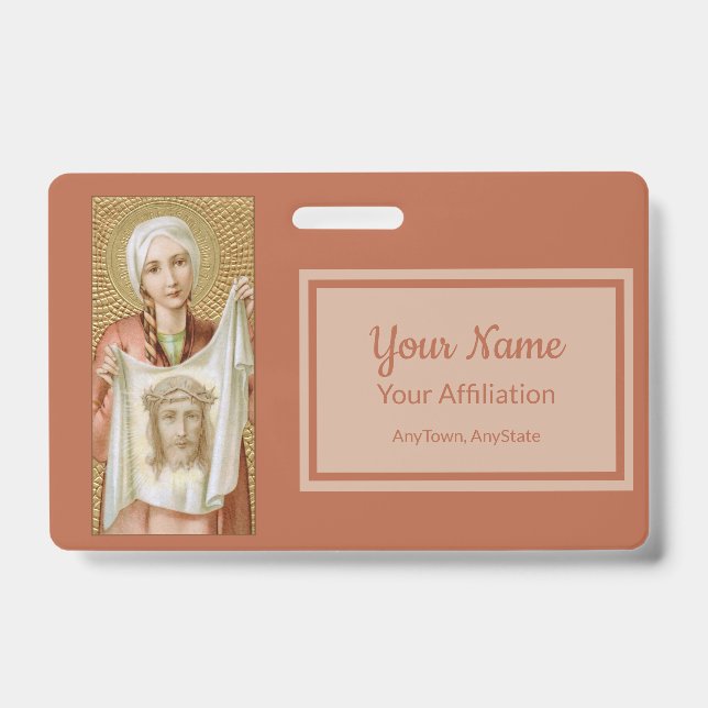 St. Veronica of Jerusalem (JM 60; Style2) Badge (Front)