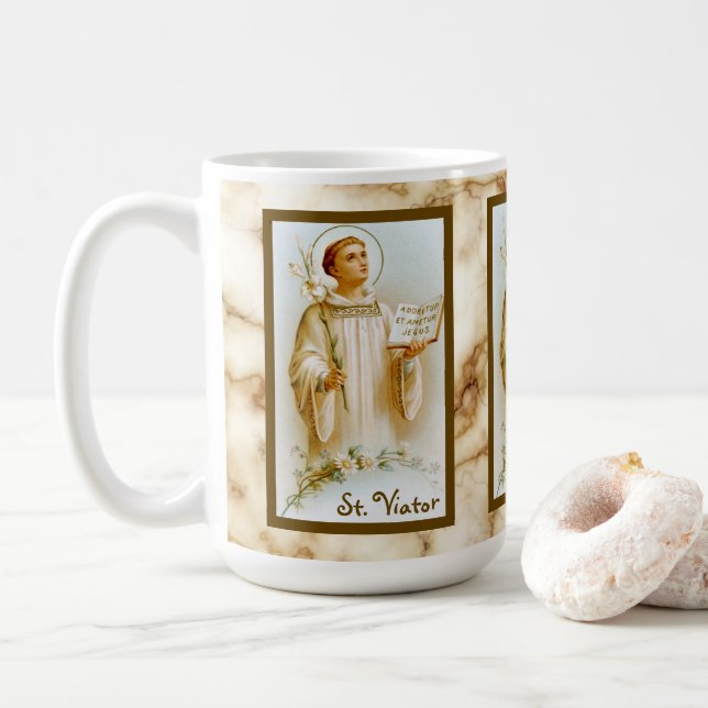 St. Viator of Lyon the Catechist (BF 02) Coffee Mug (With Donut)