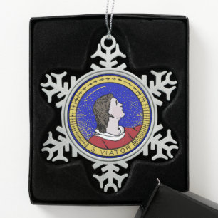 St. Viator of Lyon the Catechist (LD 01) Snowflake Pewter Christmas Ornament