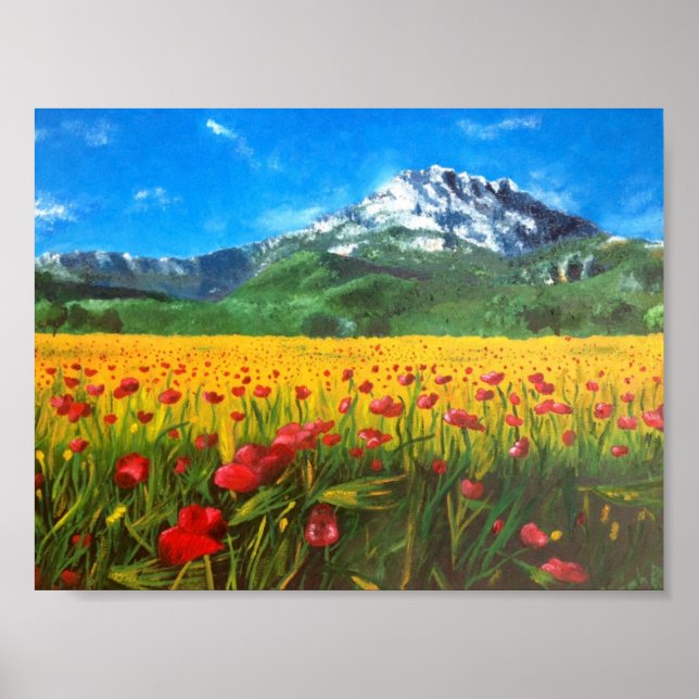 St Victoire with Poppies Poster (Front)