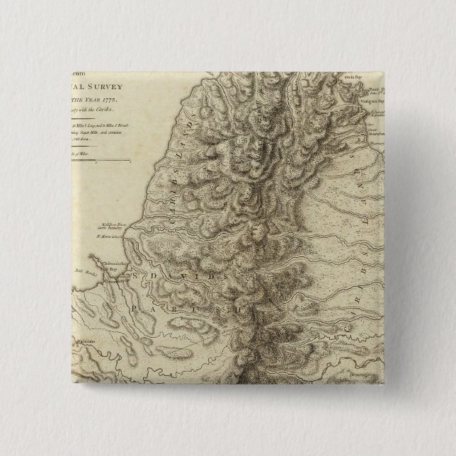 St Vincent 2 Inch Square Button (Front)