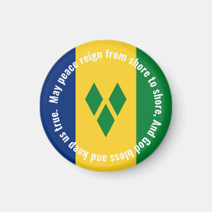 St Vincent and the Grenadines Flag Anthem Vincy Magnet