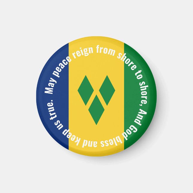 St Vincent and the Grenadines Flag Anthem Vincy  Magnet (Front)
