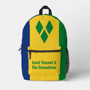 St Vincent and the Grenadines Flag Vincy Printed Backpack