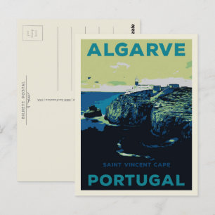 St Vincent cape illustration Algarve Portugal Postcard