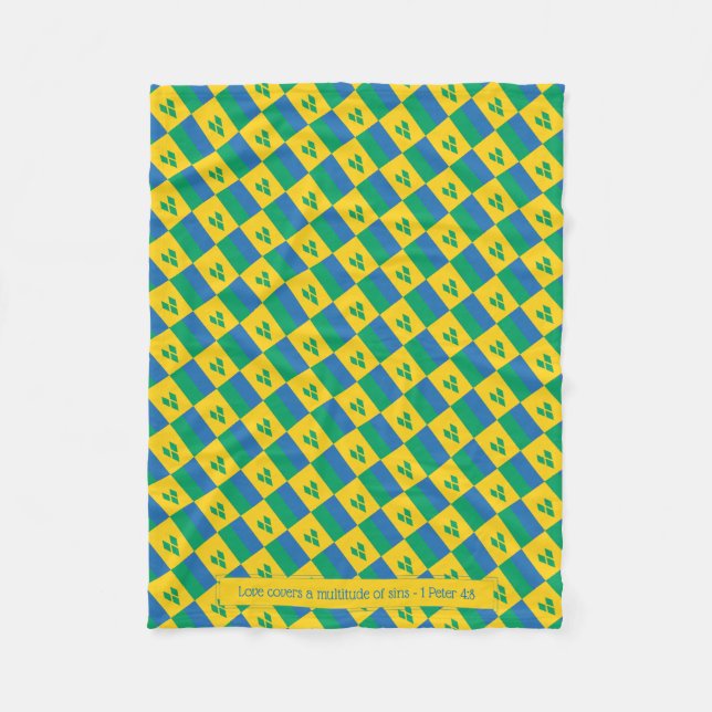 ST VINCENT Christian Scripture LOVE COVERS Fleece Blanket (Front)
