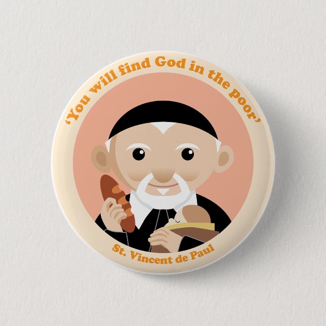 St. Vincent de Paul 2 Inch Round Button (Front)