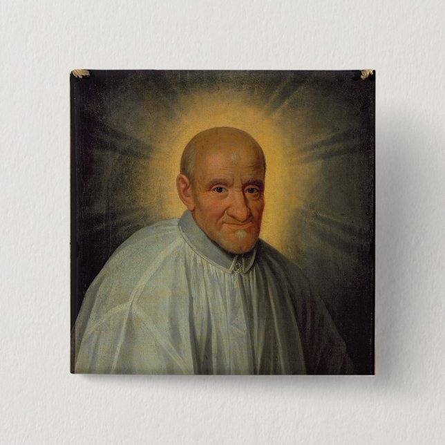 St. Vincent de Paul 2 Inch Square Button (Front)