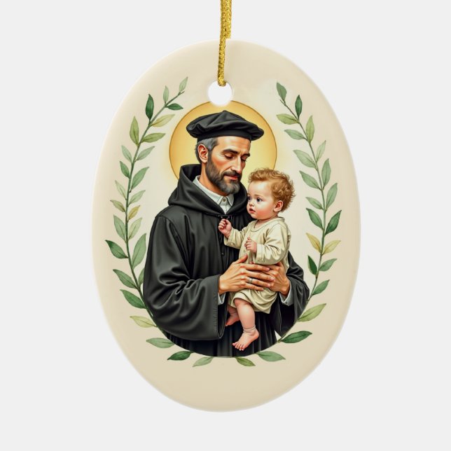 St Vincent de Paul God's Peace and Blessings Ceramic Ornament (Front)
