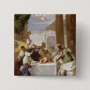 St. Vincent Ferrer performing a miracle 2 Inch Square Button