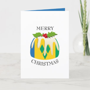 ST VINCENT FLAG   Christmas Pudding   Festive Holiday Card