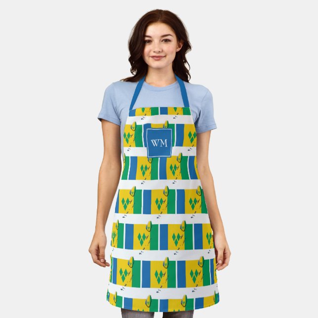ST VINCENT FLAG | Monogram | Vincentian Apron (Worn)