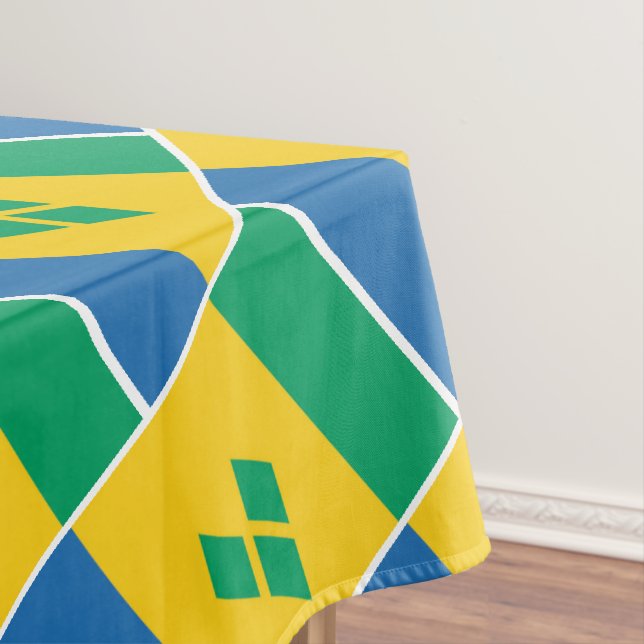 ST VINCENT Flag Patriotic Tablecloth (In Situ)