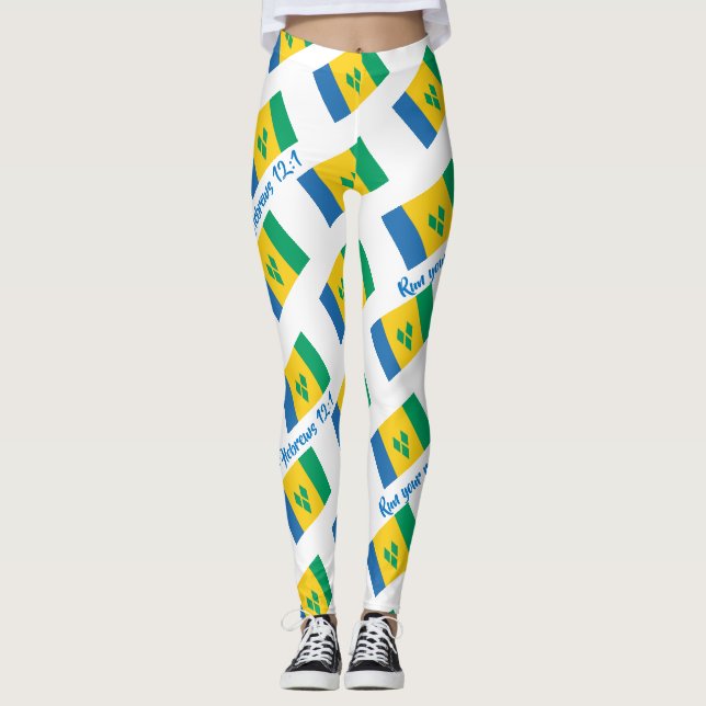 ST VINCENT GRENADINES Christian Scripture Custom Leggings (Front)