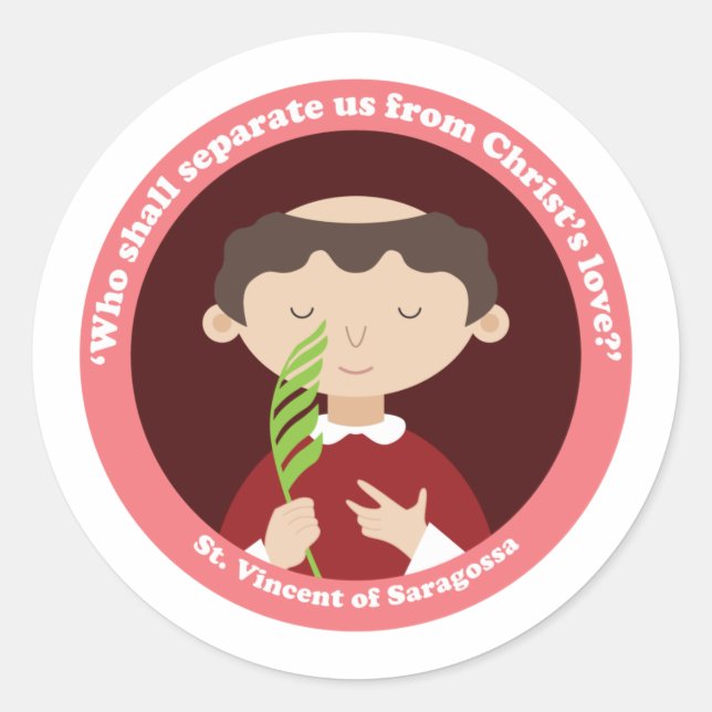 St. Vincent of Saragossa Classic Round Sticker (Front)