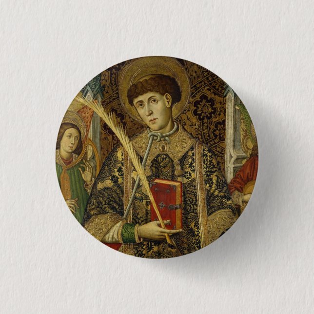 St. Vincent Saragossa Deacon & Martyr Button (Front)