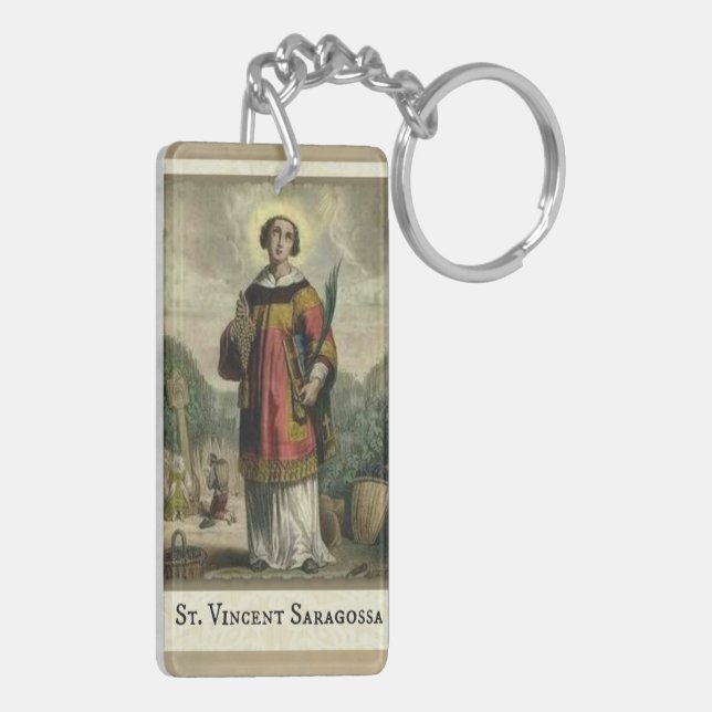 St. Vincent Saragossa  (double-sided) Keychain (Back Left)