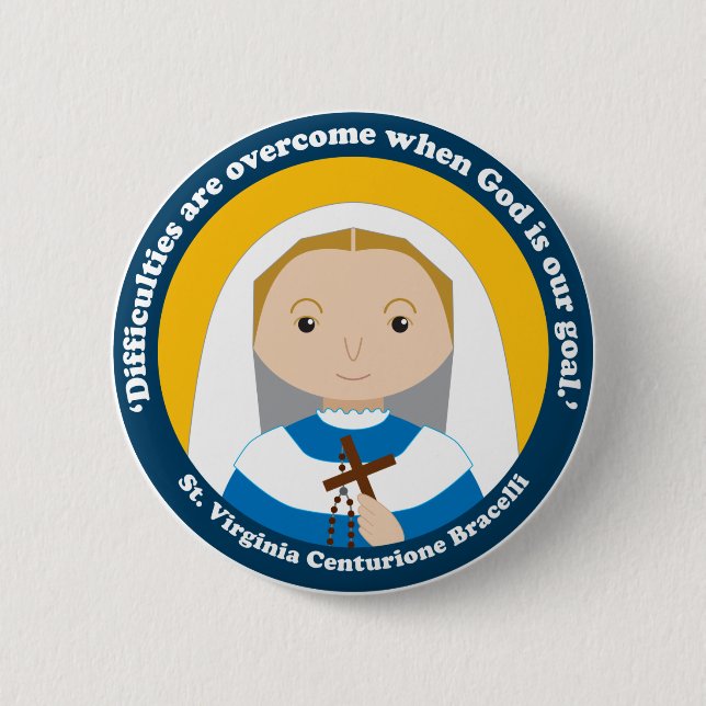 St. Virginia Centurione Bracelli 2 Inch Round Button (Front)