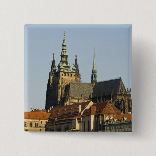 St. Vitus Cathedral and Prague Castle, one of 2 Inch Square Button