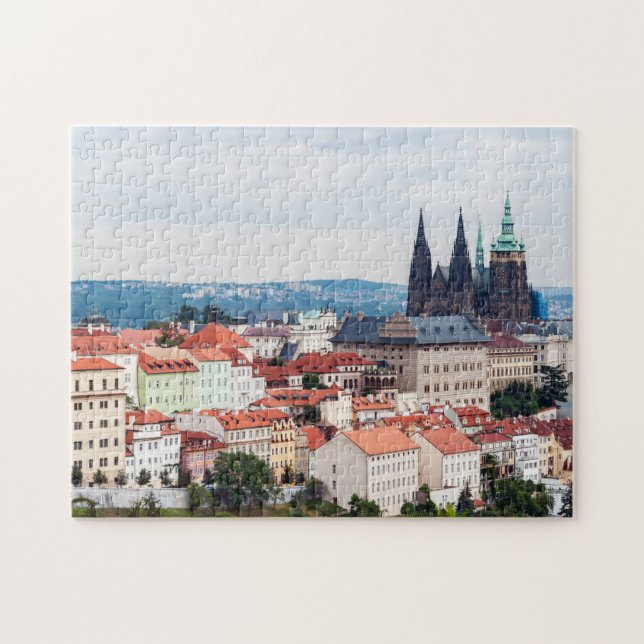 St. Vitus Cathedral and Prague Cityscape - Czech R Jigsaw Puzzle (Horizontal)