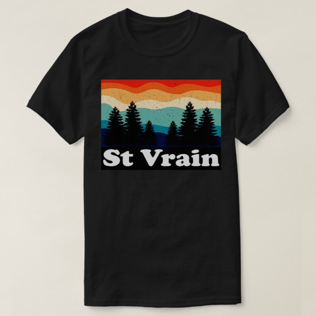 St Vrain Colorado Retro T-Shirt (Design Front)