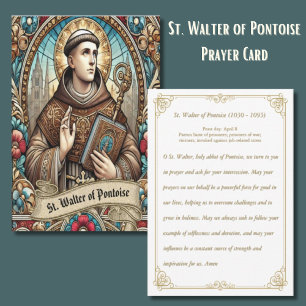 St. Walter of Pontoise Italian Saint Prayer Card
