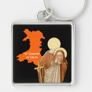 St. Winifred of Wales (P 002) Keychain