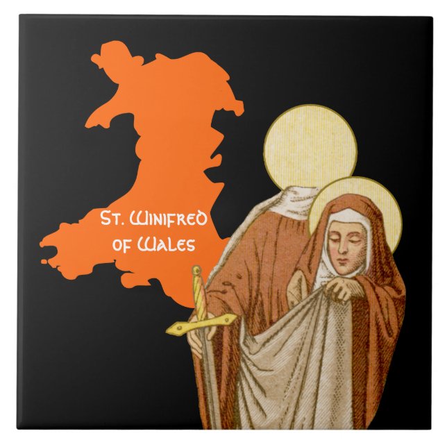 St. Winifred of Wales (P 002) Tile (Front)