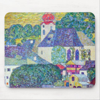 St. Wolfgang Church by Gustav Klimt, Victorian Art Mouse Pad
