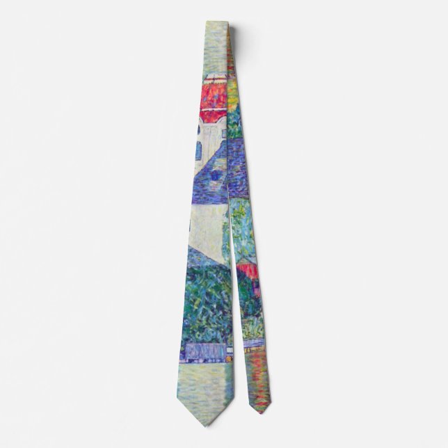 St. Wolfgang Church by Gustav Klimt, Victorian Art Tie (Front)