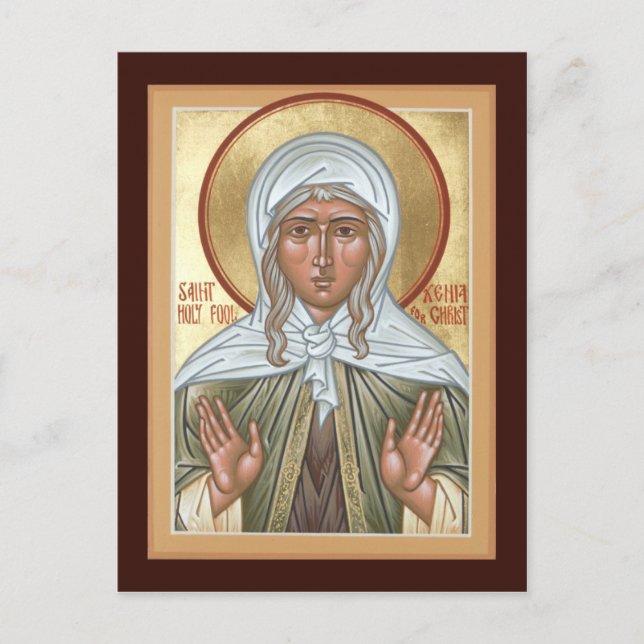 St. Xenia of St. Petersburg Prayer Card (Front)