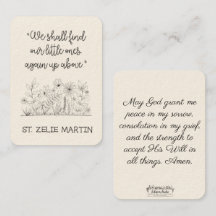 St. Zelie Martin Consolation Miscarriage Holy Card