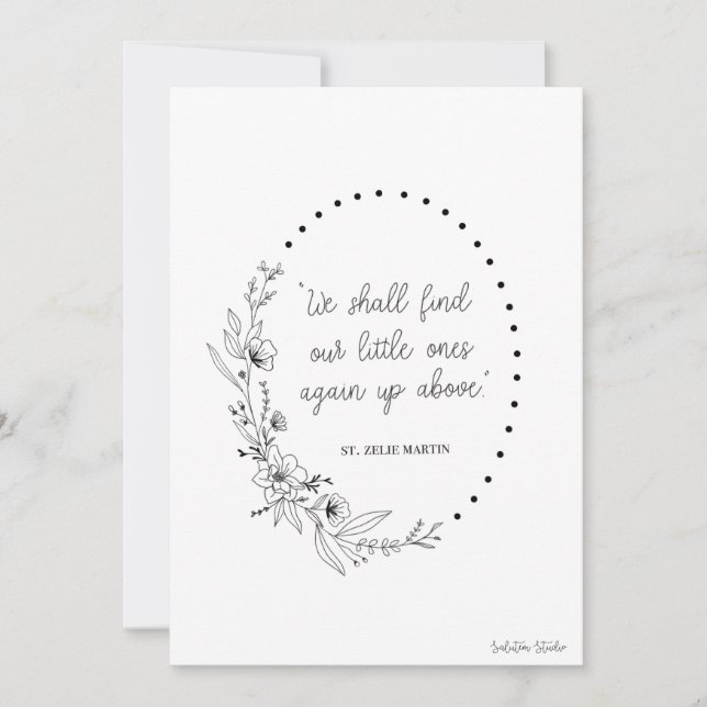 St. Zelie Martin Miscarriage Card (Front)