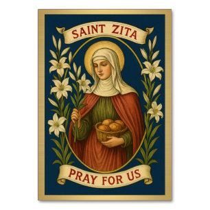 St. Zita Catholic Wedding Table Card