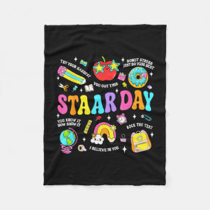 Staar day test teacher student positive teacher fleece blanket