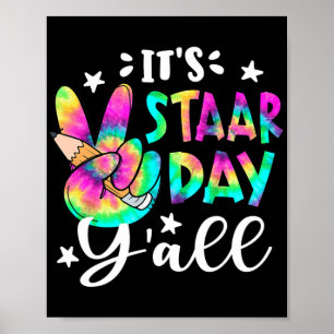 Staar Day Yall Tie Dye Peace Sign Teacher Testing